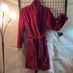 Cleo Plush Burgundy Bathrobe